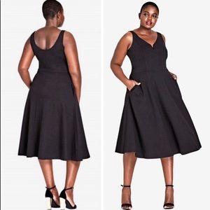 Fit and flare black dress NWT